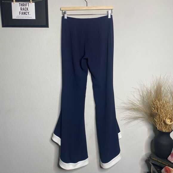 Elegant Navy and White Flare Pants Galvan - Picture 5 of 10